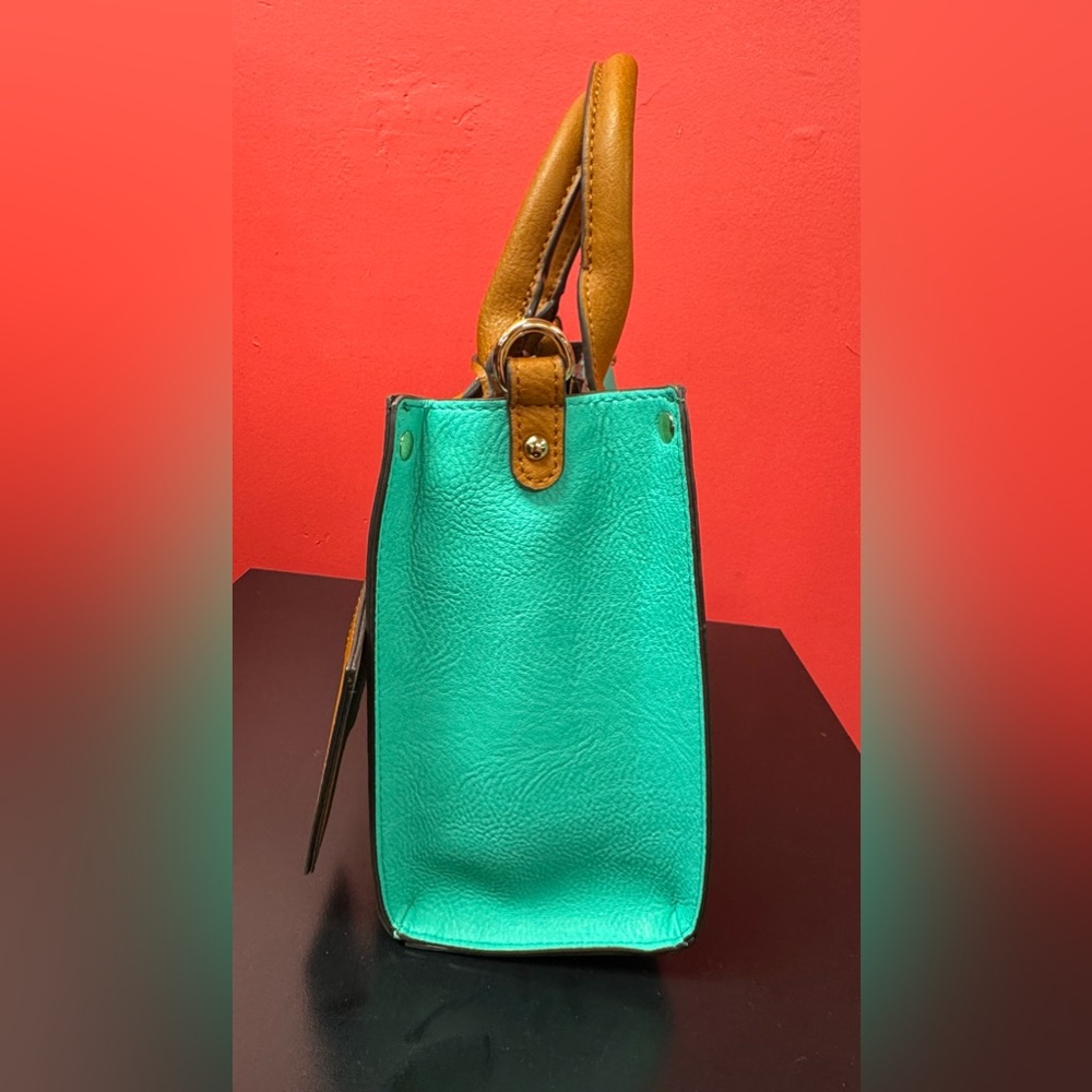 Mimi Brand 2 in 1 Bright Aqua Satchel - Picture 3 of 8